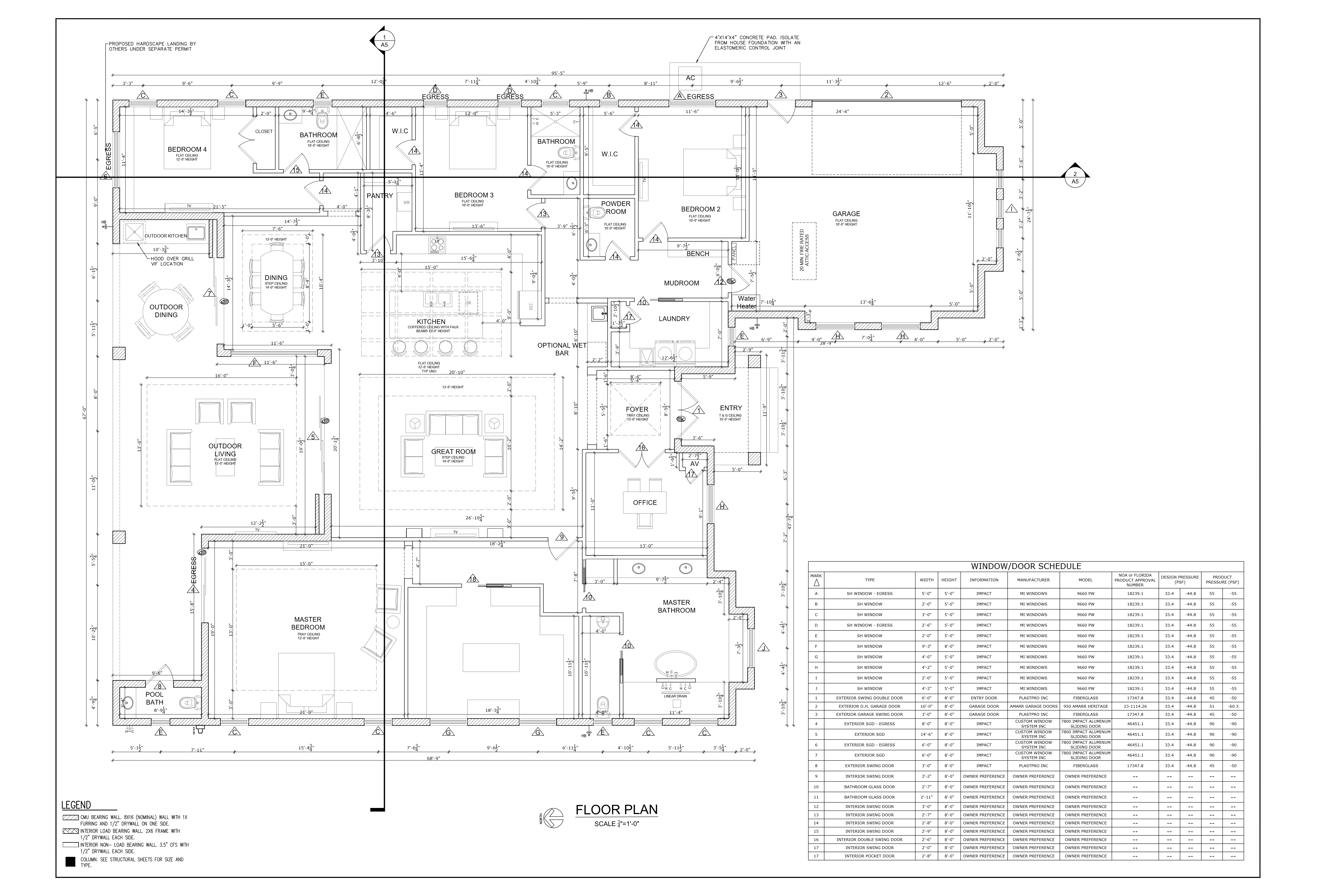 Floor plan, electrical plan & window/door schedule